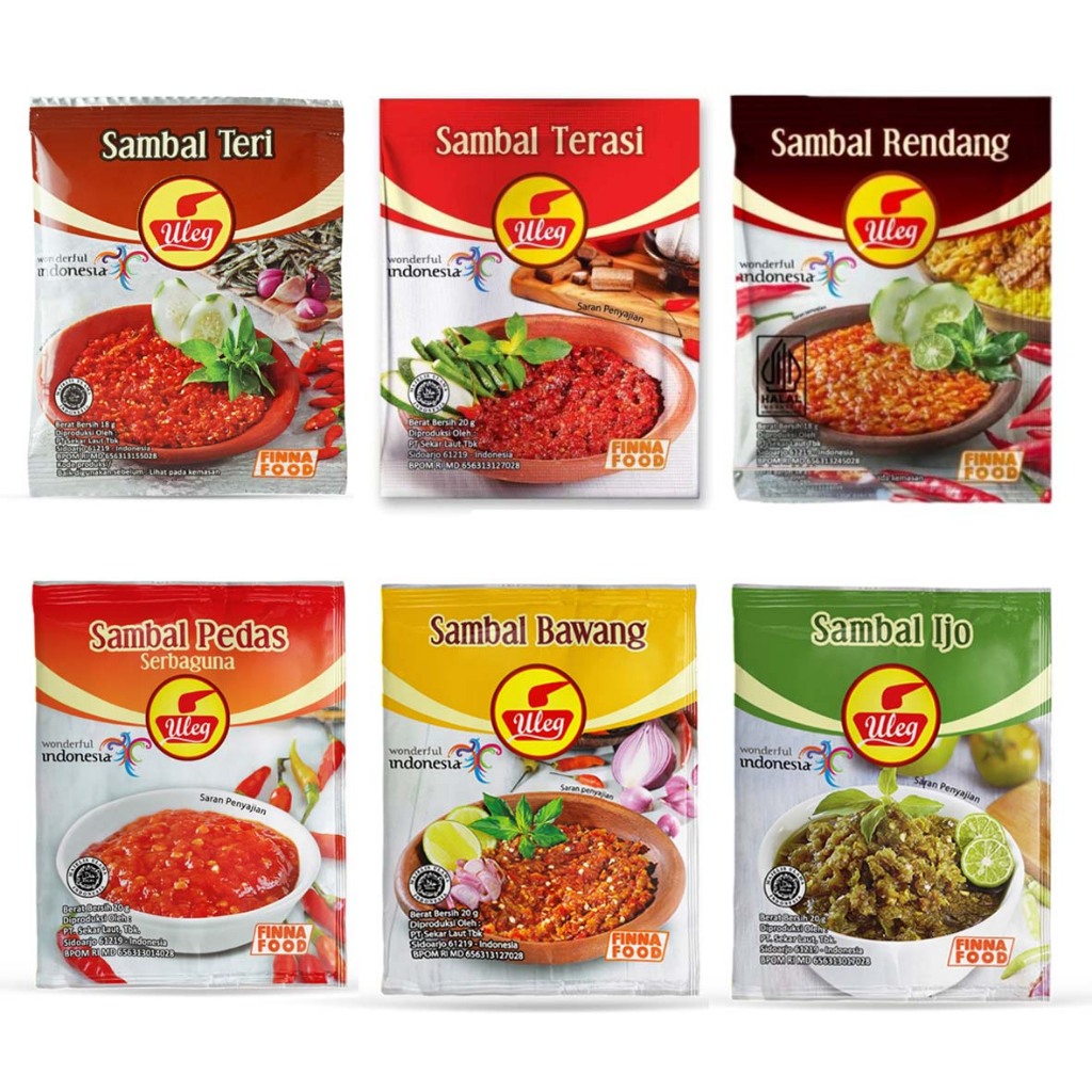 Sambel 立ちのぼり Uleg、Coffee, Nutrisari、Nasi Uduk