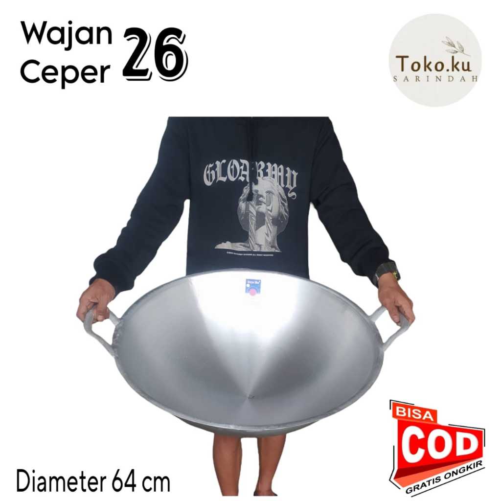 Jual wajan super jumbo cekung ceper no 26 diameter 64cm | Shopee Indonesia