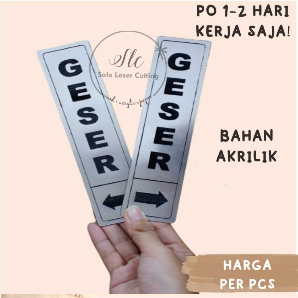 Jual Pintu Petunjuk Geser Kiri kanan Tulisan Vertikal Wall Sticker ...