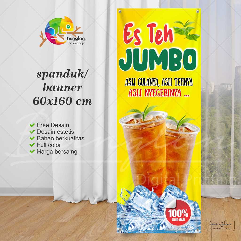 Jual Spanduk Banner Es Teh Jumbo Gula Asli Menyegarkan | Shopee Indonesia