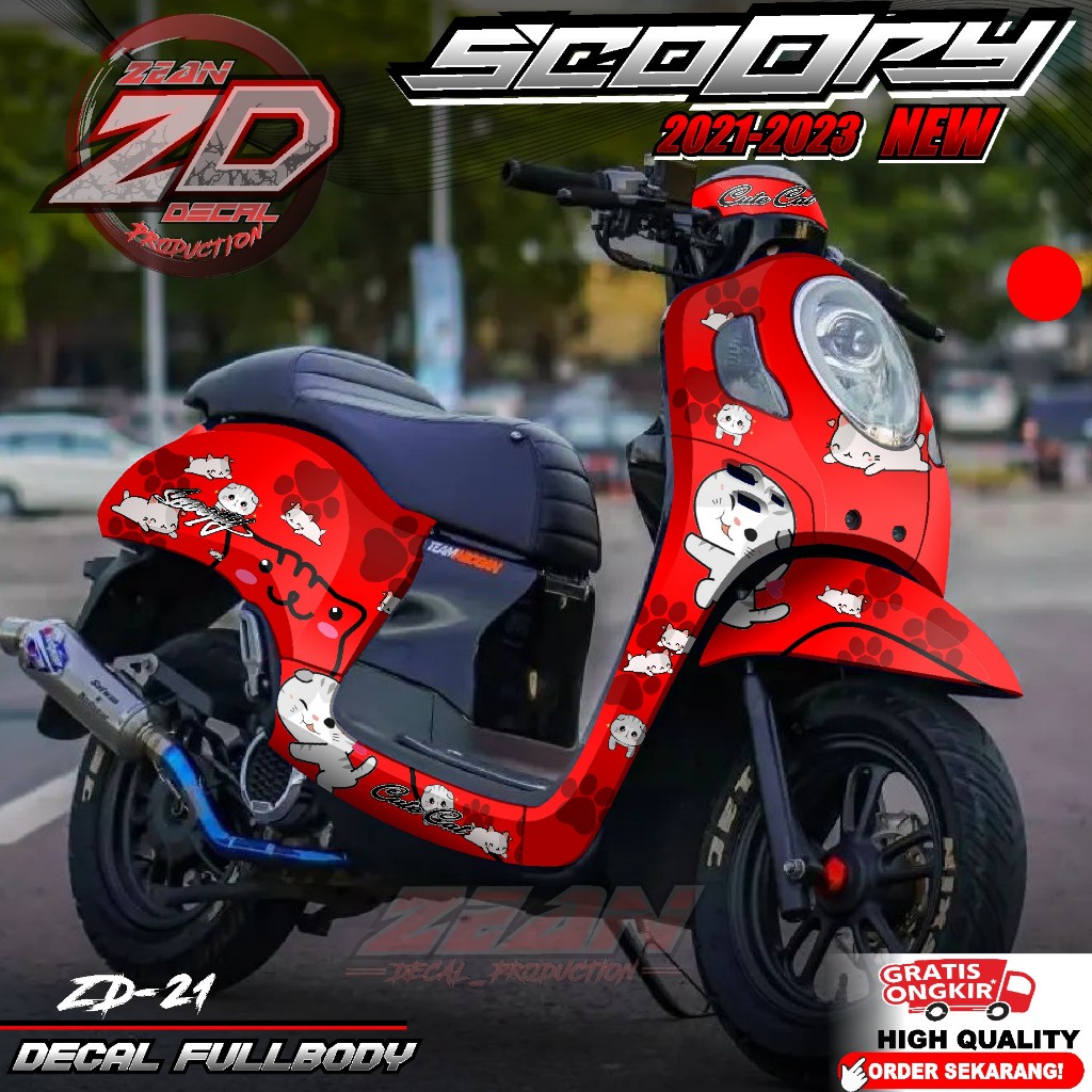 Jual Cod Terbaru Decal Sticker Motor Scoopy New Full