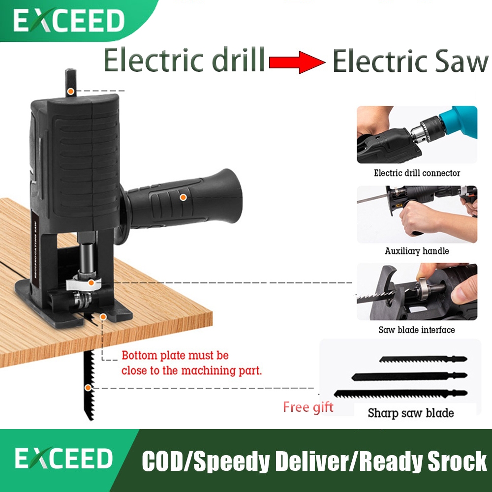 Jual EXCEED Adaptor Reciprocating Jigsaw Adaptor Bor Ke Gergaji Mesin ...