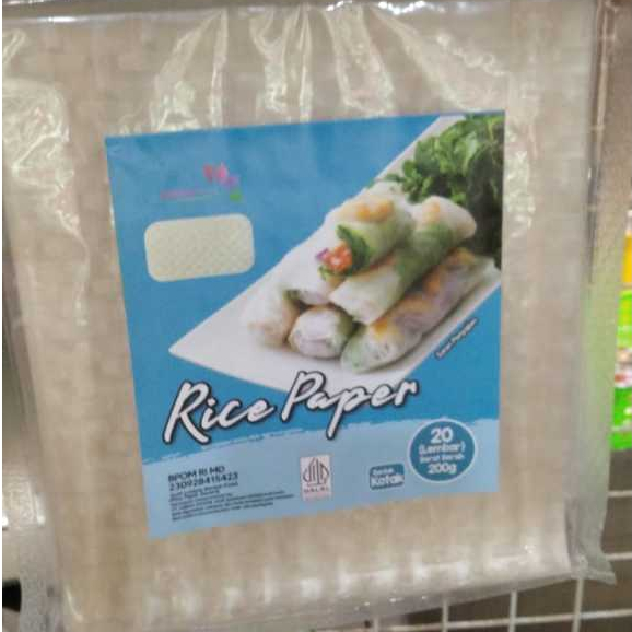 Jual RICE PAPER HALAL BENTUK KOTAK/PETAK 200 GR | KULIT LUMPIA JAVA ...