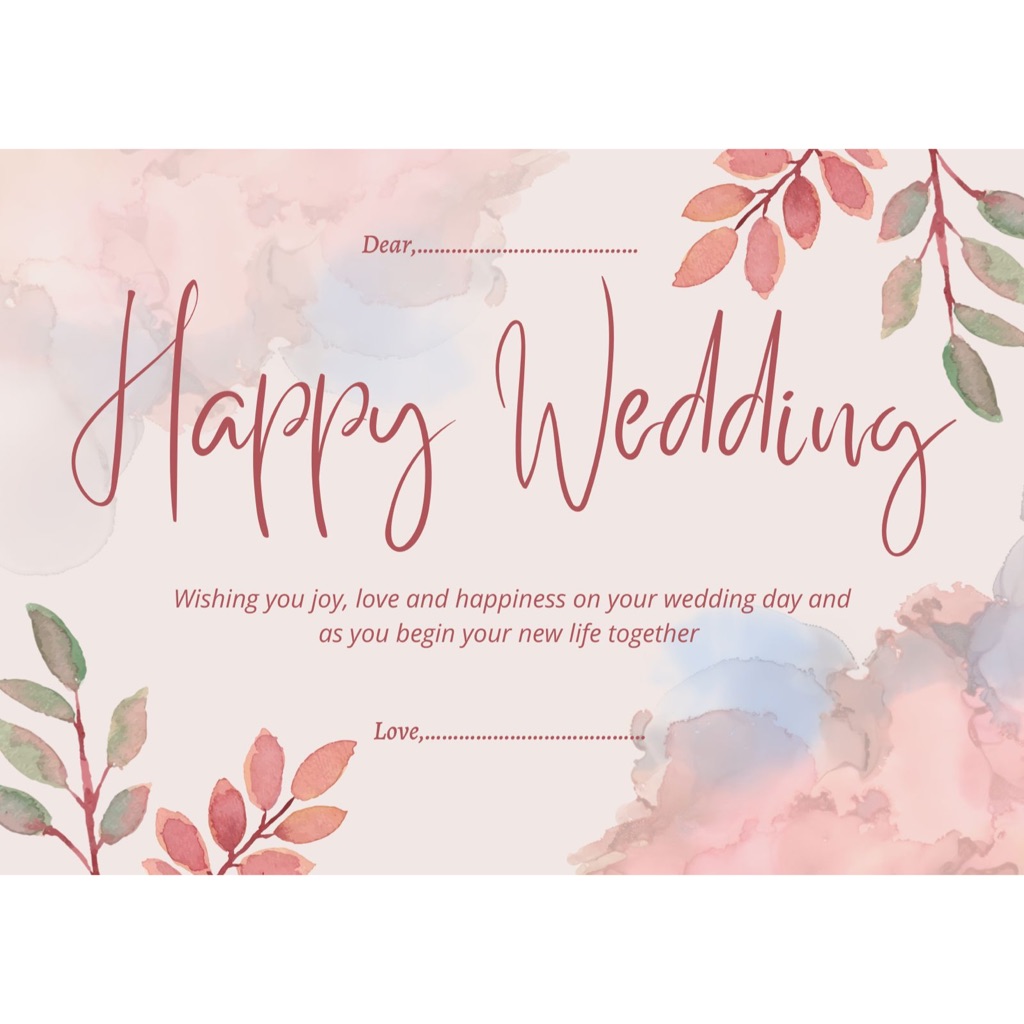 Jual Greeting Card Happy WEDDING / Gift Card Kartu Polosan Pernikahan