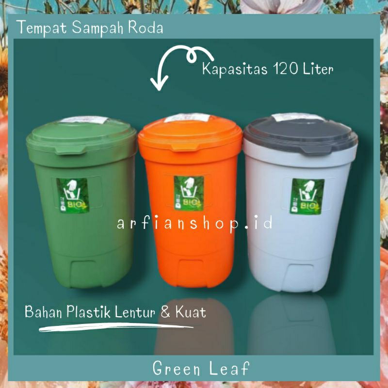 Jual Tempat Sampah Roda 120 Liter Bio Green Leaf 2120 Tempat Sampah