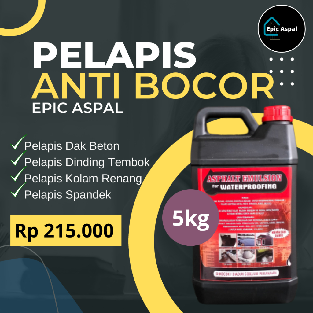 Jual Aspal Cair Anti Bocor Dak Cor Original Cat Pelapis Anti Bocor Asphalt Emulsion Aspal 8645