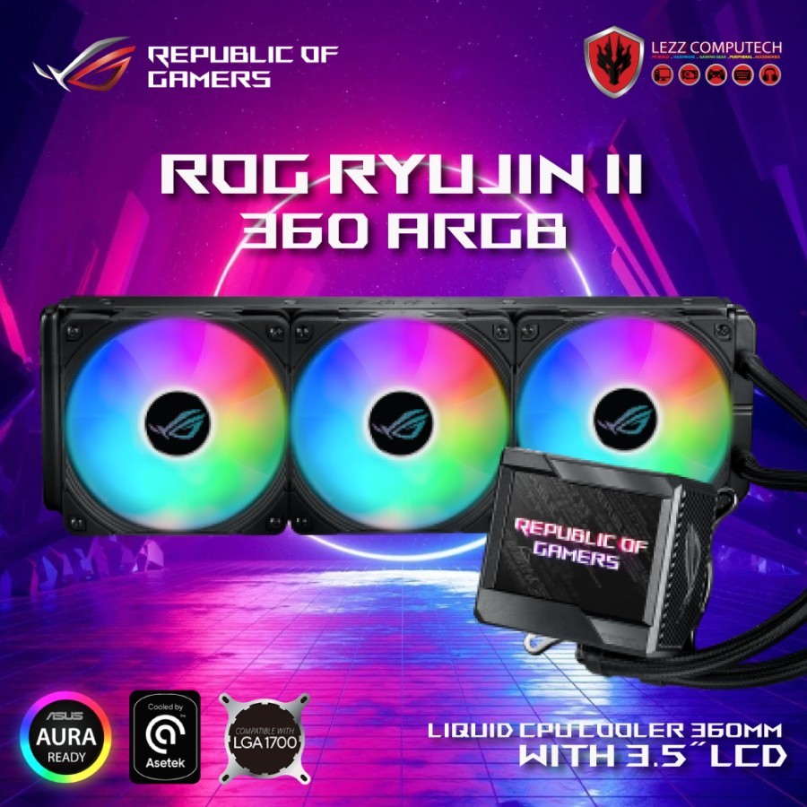 Jual ASUS ROG RYUJIN II 360 ARGB | 360mm AIO Liquid CPU cooler with LCD ...