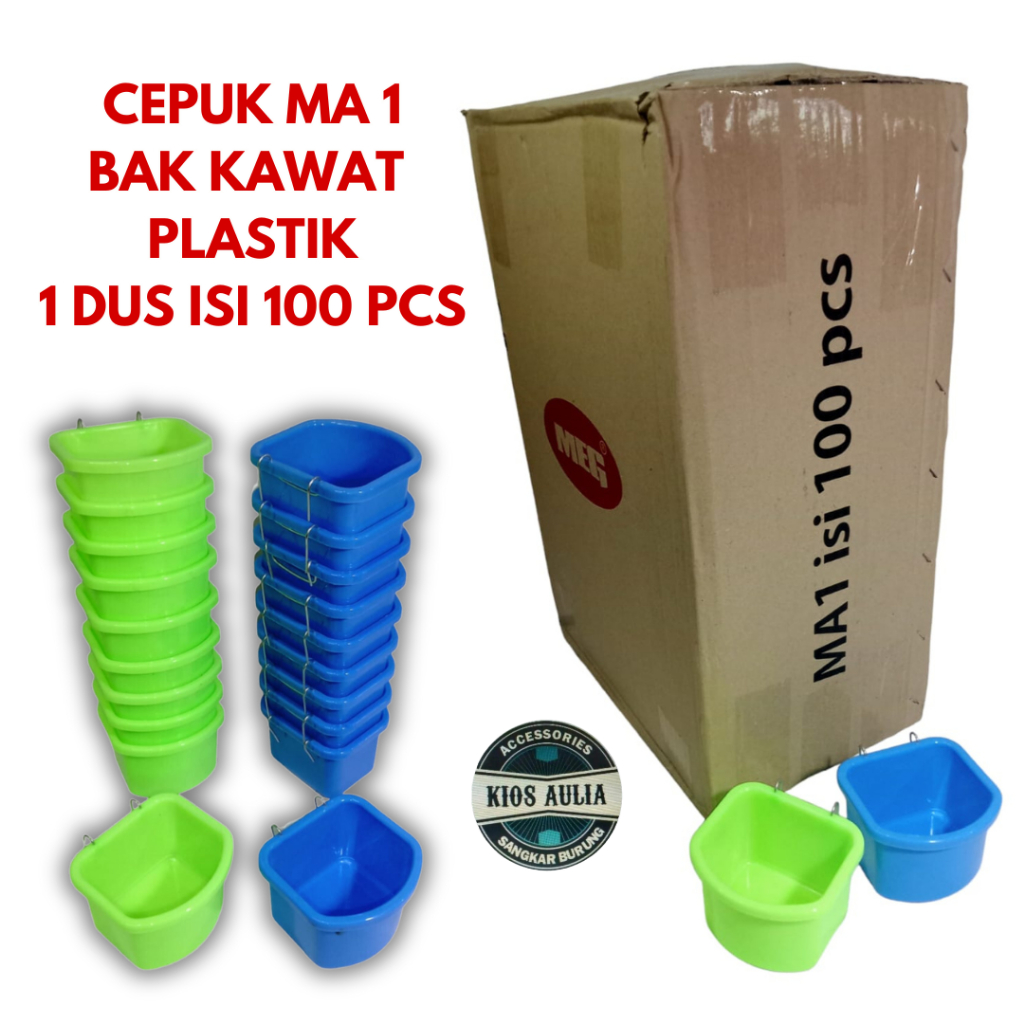 Jual 1 DUS MA1 CEPUK PAKAN AYAM BURUNG UNGGAS CEPUK PLASTIK 100 PCS ...