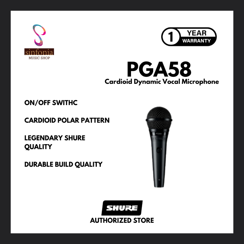 Jual Shure PGA58XLR Cardioid Dynamic Vocal Microphone Shopee Indonesia