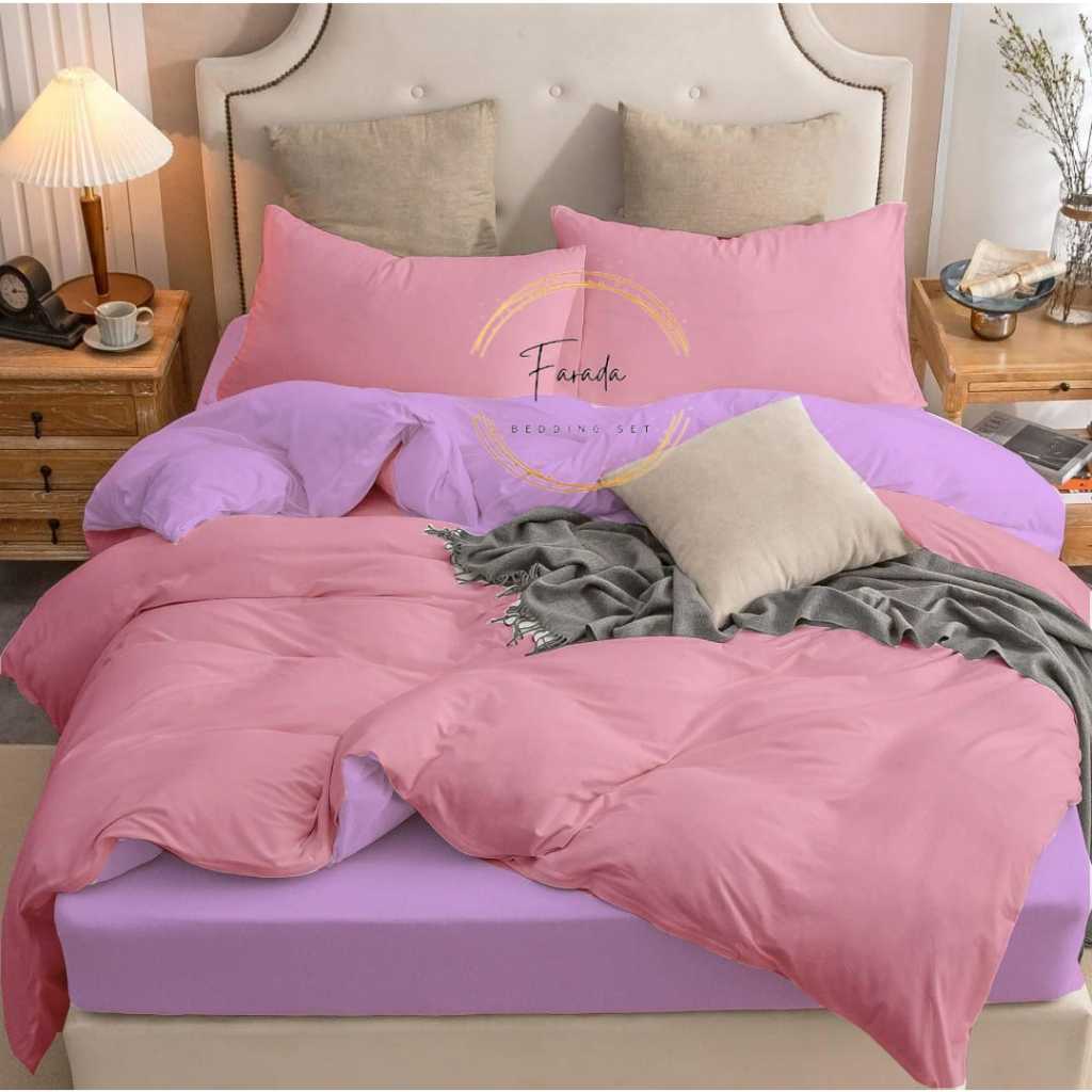 Jual [WIDANI STORE] BED COVER SET SPREI LILAC MIX PINK // BEDCOVER SET ...