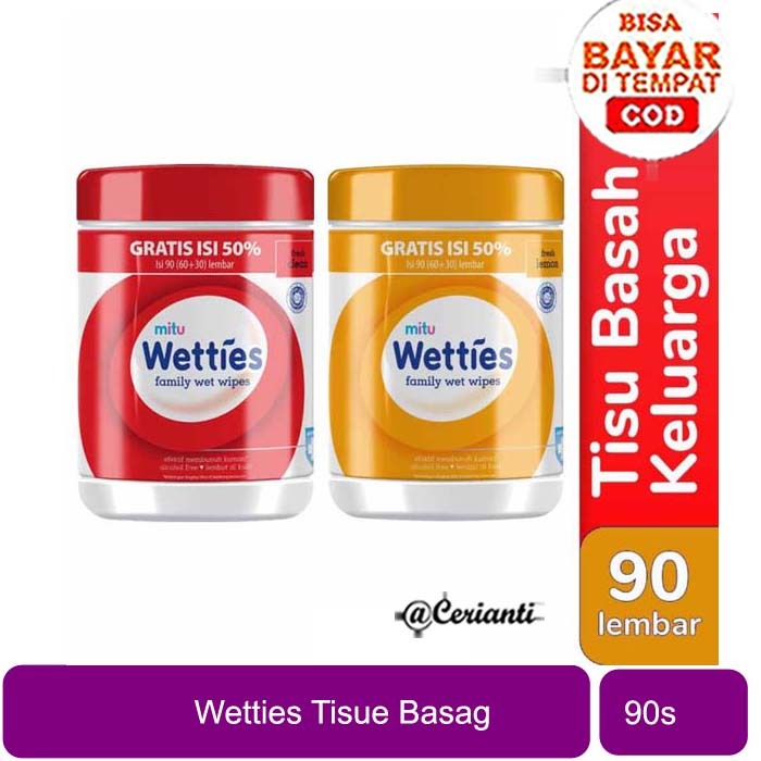 Jual Mitu wetties antiseptic family wet Wipes fresh clean Lemon bottle ...