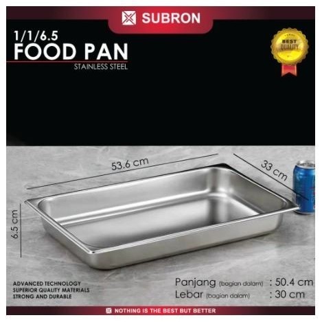 Jual Subron Food Pan 1/1/6 ukuran 33 X 53 X 6 cm Wadah Saji Stainless ...