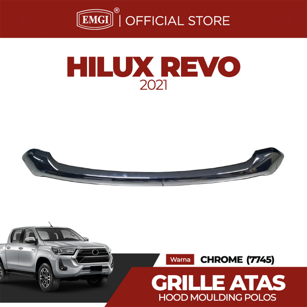 Jual EMGI - Grille Hood Moulding Hilux Revo 2021 Chrome | Shopee Indonesia