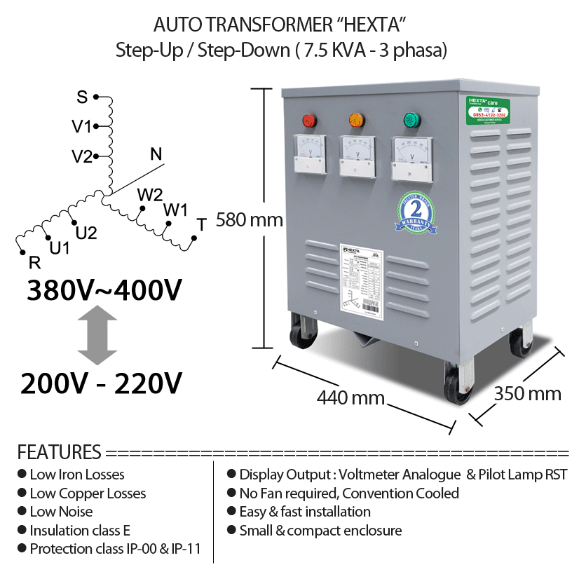 Jual Trafo Listrik Auto Transformer Hexta multi tap 7,5 kVA | Shopee ...