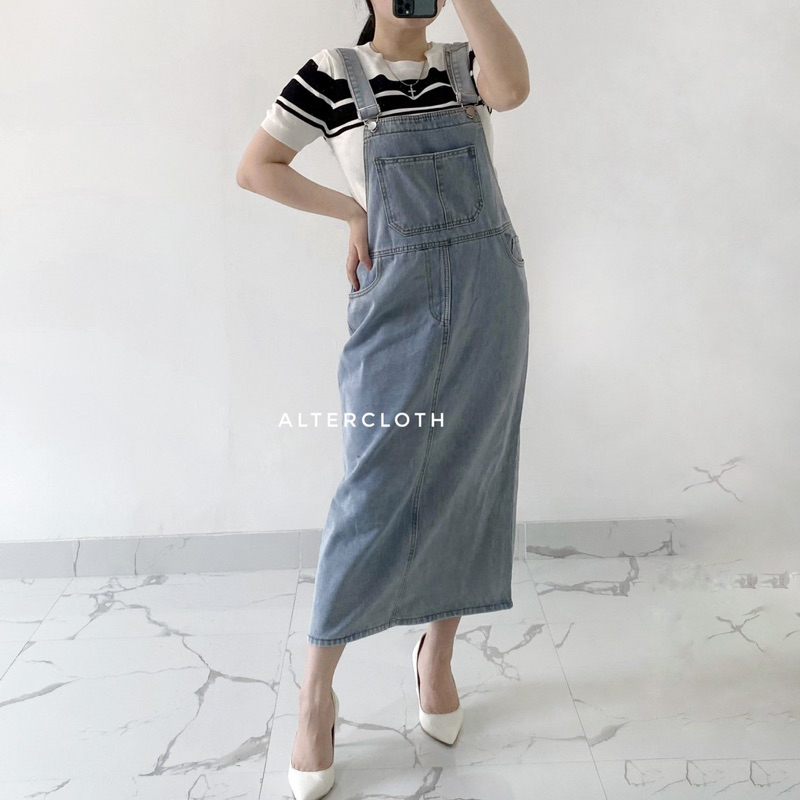 Jual alter.cloth - MOOJI OVERALL SKIRT | Baju Kodok Korea Polos Rok ...