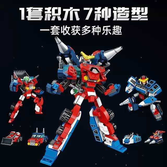 Jual Mainan Brick Block Transformer Robot Besar Mecha of Steel 7 in 1 ...