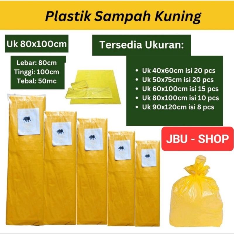 Jual Plastik Sampah Kuning 80x100, Kantong Plastik Medis, Kantong ...