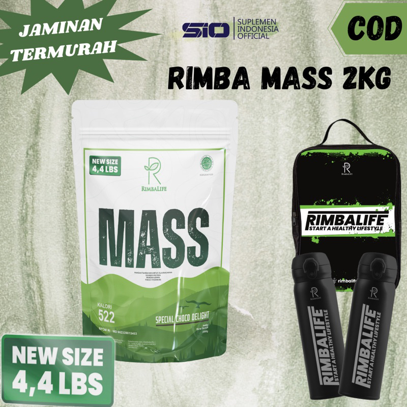 Jual Rimbalife RIMBA MASS 2 KG 4.4LBS Weight Gainer Suplemen Fitness