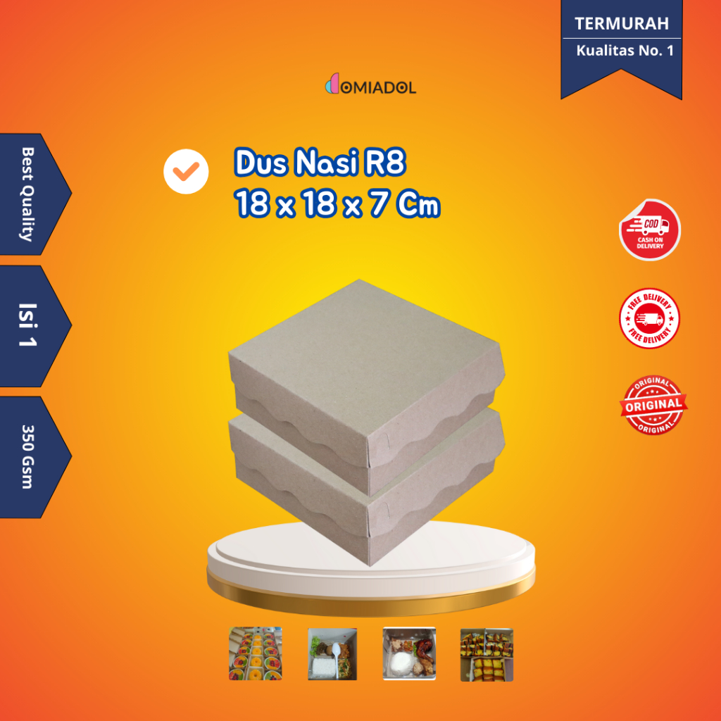 Jual Ecer - Box Dus Nasi Kotak R8 Kraft Premium 350 Gsm - Ukuran ...