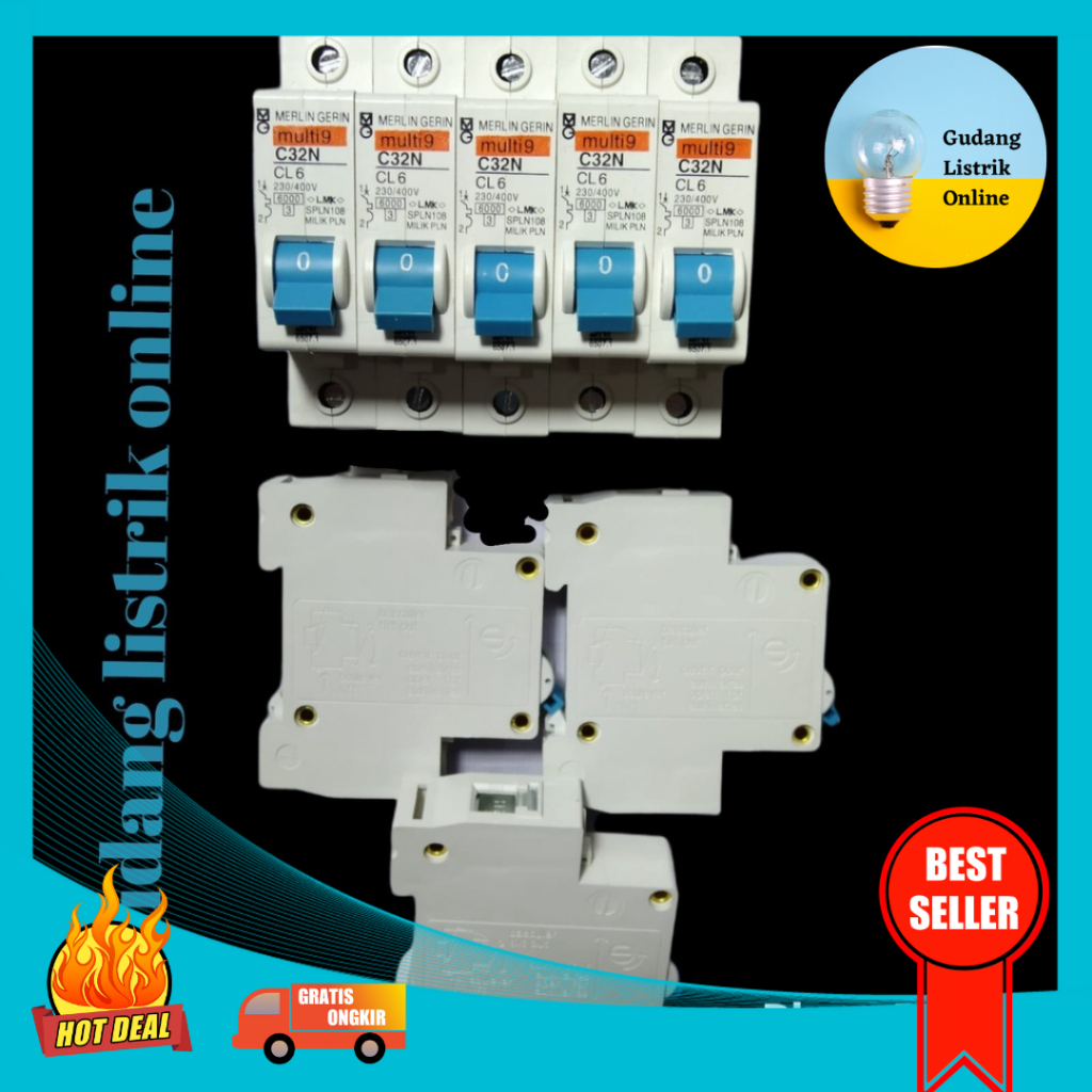 Jual MCB MERLIN GERIN BIRU 2A 4A 6A 10A 16A 20A 32A 40A 63A MULTI 9 2 4 ...