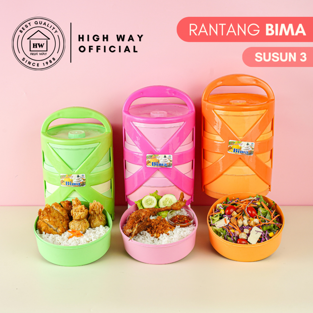 Jual HIGH WAY - Rantang Bima Susun 3 Bulat Tempat Makan Catering ...