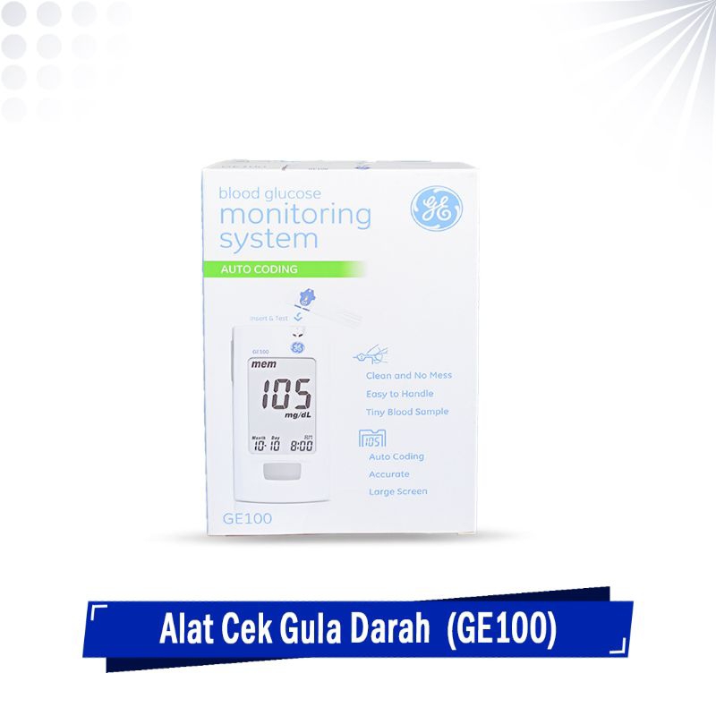 Jual Alat Cek Gula Darah GE 100 Plus Tes Strip Glukosa Darah Blood