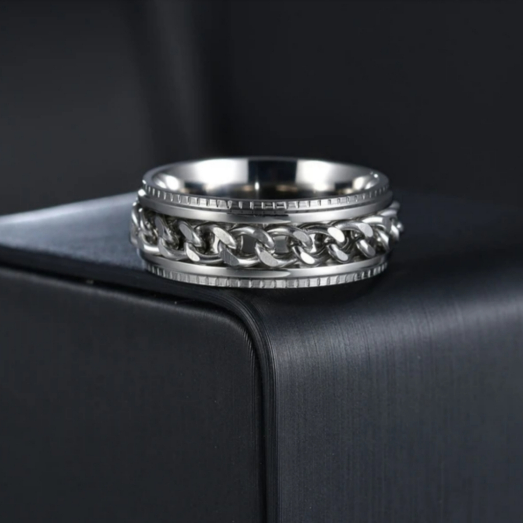 Jual [Best Item] Cincin Rantai Spinner Stainless Steel Terbaru Pria ...