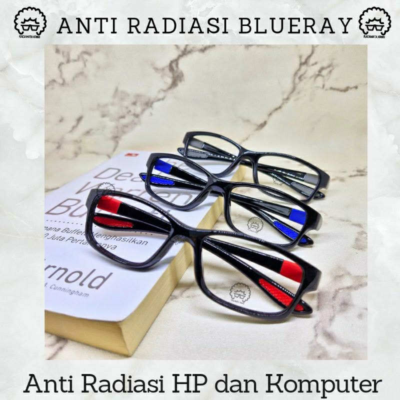 Jual Frame Kacamata Pria Anti Radiasi Blueray Model Sporty Anti Radiasi