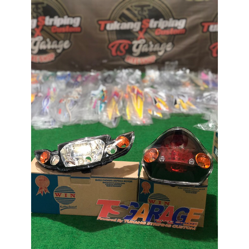 Jual headlamp vega r new smoke dan stoplamp vega r new smoke orange ...