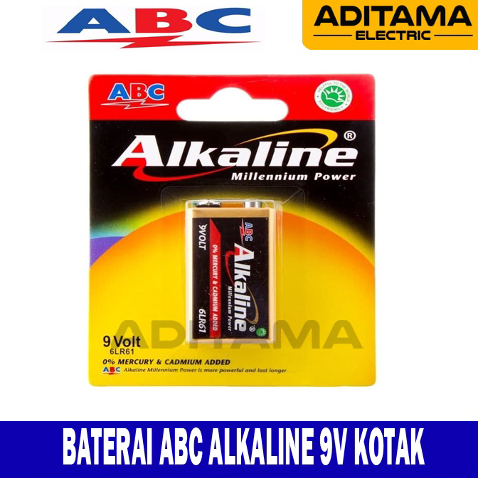 Jual 1.1 MALL BATERAI ABC ALKALINE 9V/ BATERAI KOTAK ABC ALKALINE 9V ...