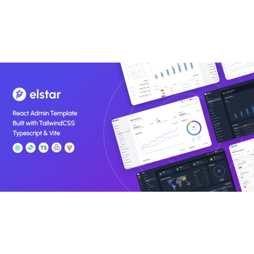 Jual Elstar v2.0.1 - React Admin Dashboard Tailwind Template (React 18 ...
