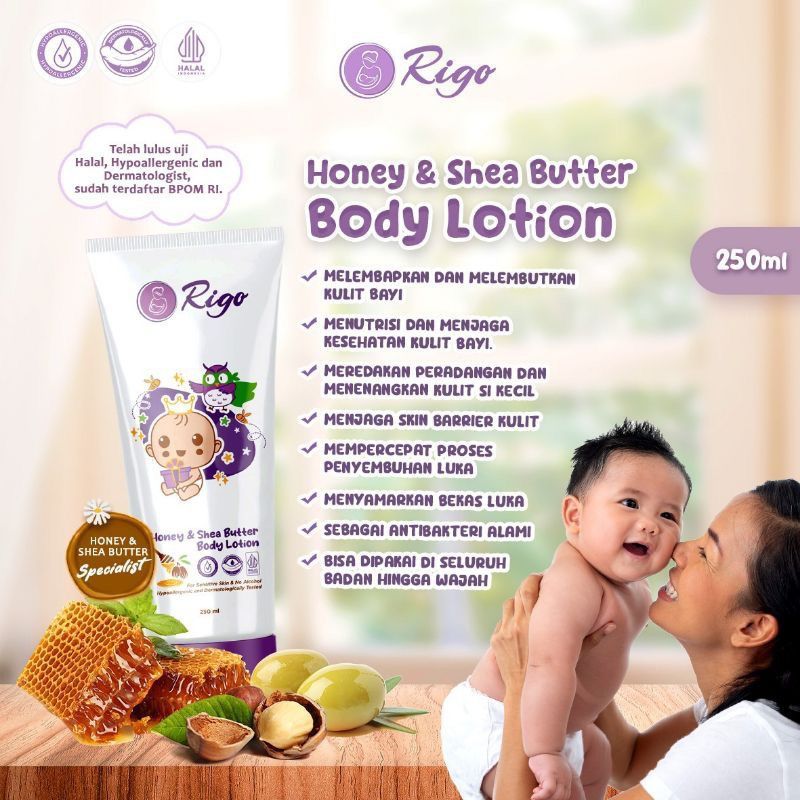 Jual Rigo Body Lotion Honey & Shea butter 250ml Shopee Indonesia