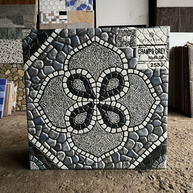 Jual Keramik MULIA SIGNATURE 50x50 CHAMPS GREY (Kasar Timbul) | Shopee ...