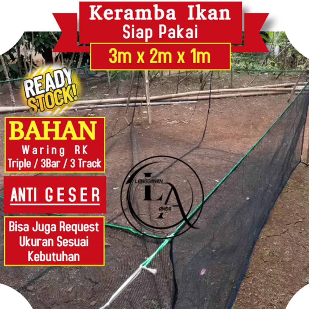 Jual Jaring Ikan Keramba Apung Siap Pakai Bahan Waring RK Kasa Hijau ...