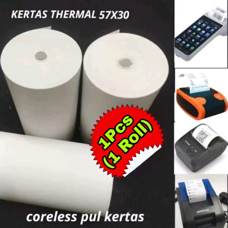 Jual KERTAS STRUK THERMAL 58x30mm EDC Kertas Printer Bluetooth Shopee Indonesia