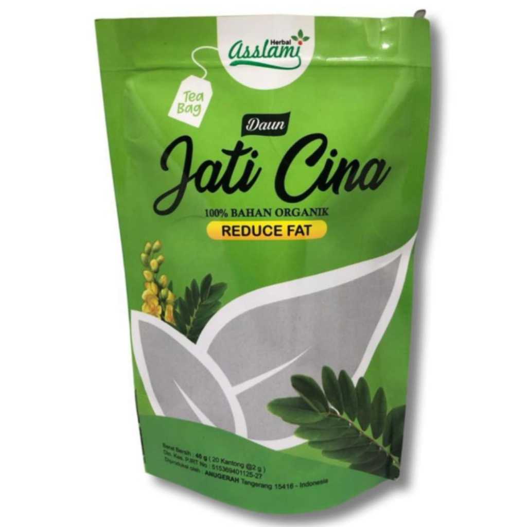 Teh Daun Jati Cina Asslami 20 Celup | Teh Herbal Detox | Teh Pelangsing | Obat Sembelit | Gurah Usus