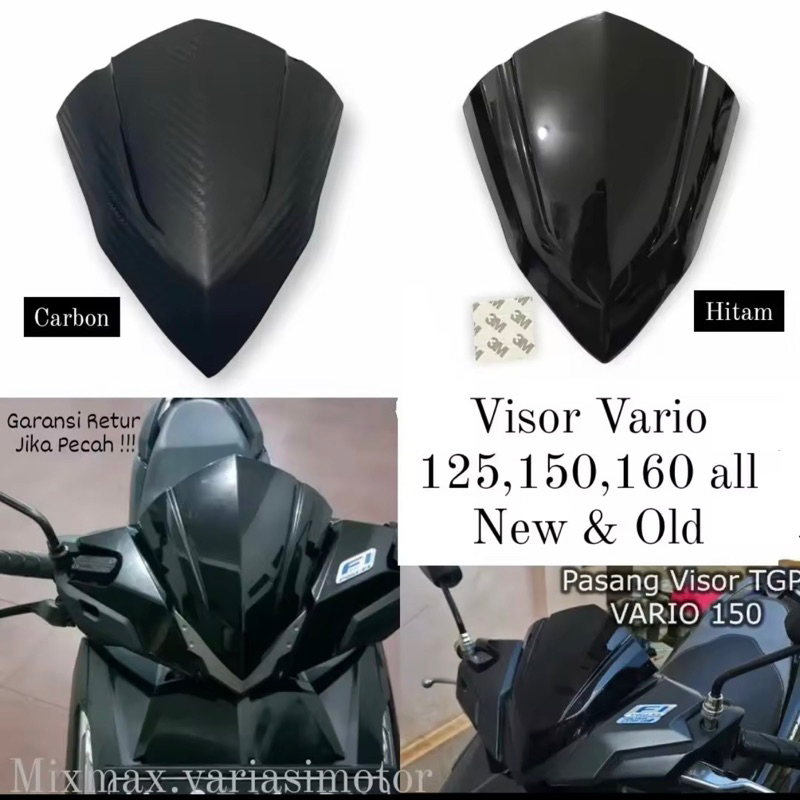 Jual TGP VISOR VARIO125 150 LED ESP 2015-2017 ANTI PECAH WINDSHIELD