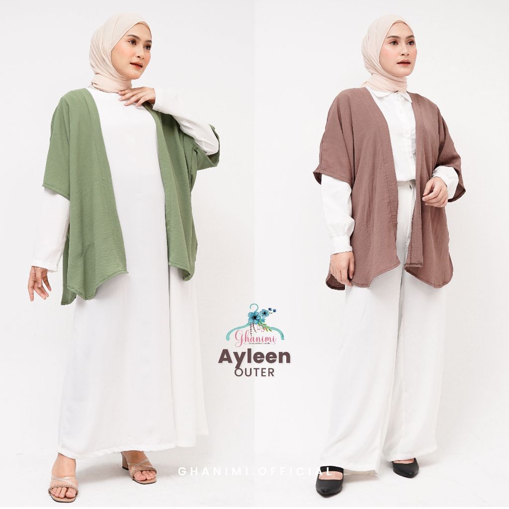 Jual Ghanimi - Ayleen Outer / Outer polos lengan pendek katun crinkle