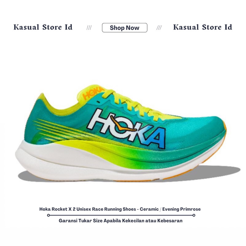 Jual Hoka Rocket X 2 Unisex Race Running Shoes Ceramic Evening Primrose Shopee Indonesia 9088