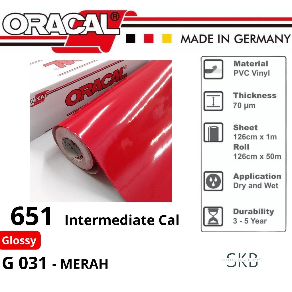 Jual Sticker Oracal 651 Merah Glossy Shopee Indonesia