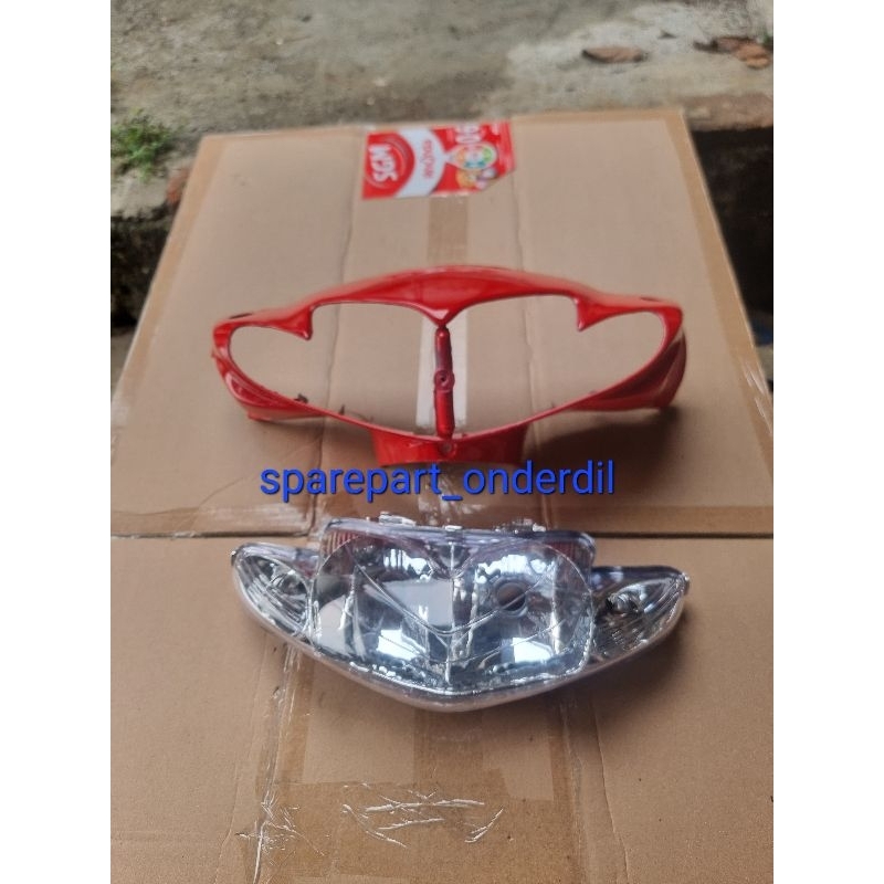 Jual Batok Kepala Depan Plus Reflektor Lampu Depan Shogun R Merah Shopee Indonesia