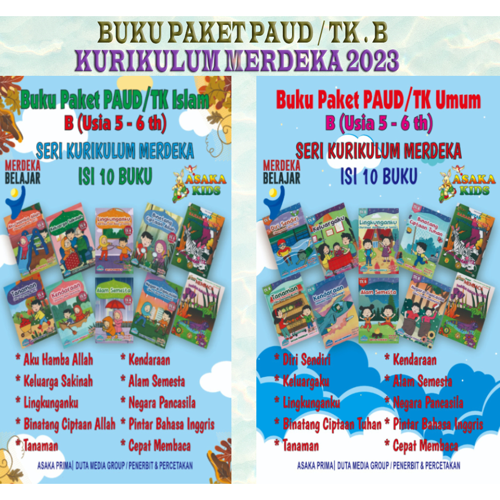 Jual Paket Buku Kurikulum Merdeka PAUD Usia 5-6 Tahun Semester 1 Dan 2 ...