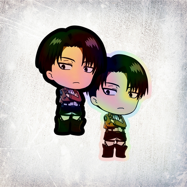 Jual STICKER HOLOGRAM ANIME CHIBI LEVI ACKERMAN ATTACK ON TITAN ...