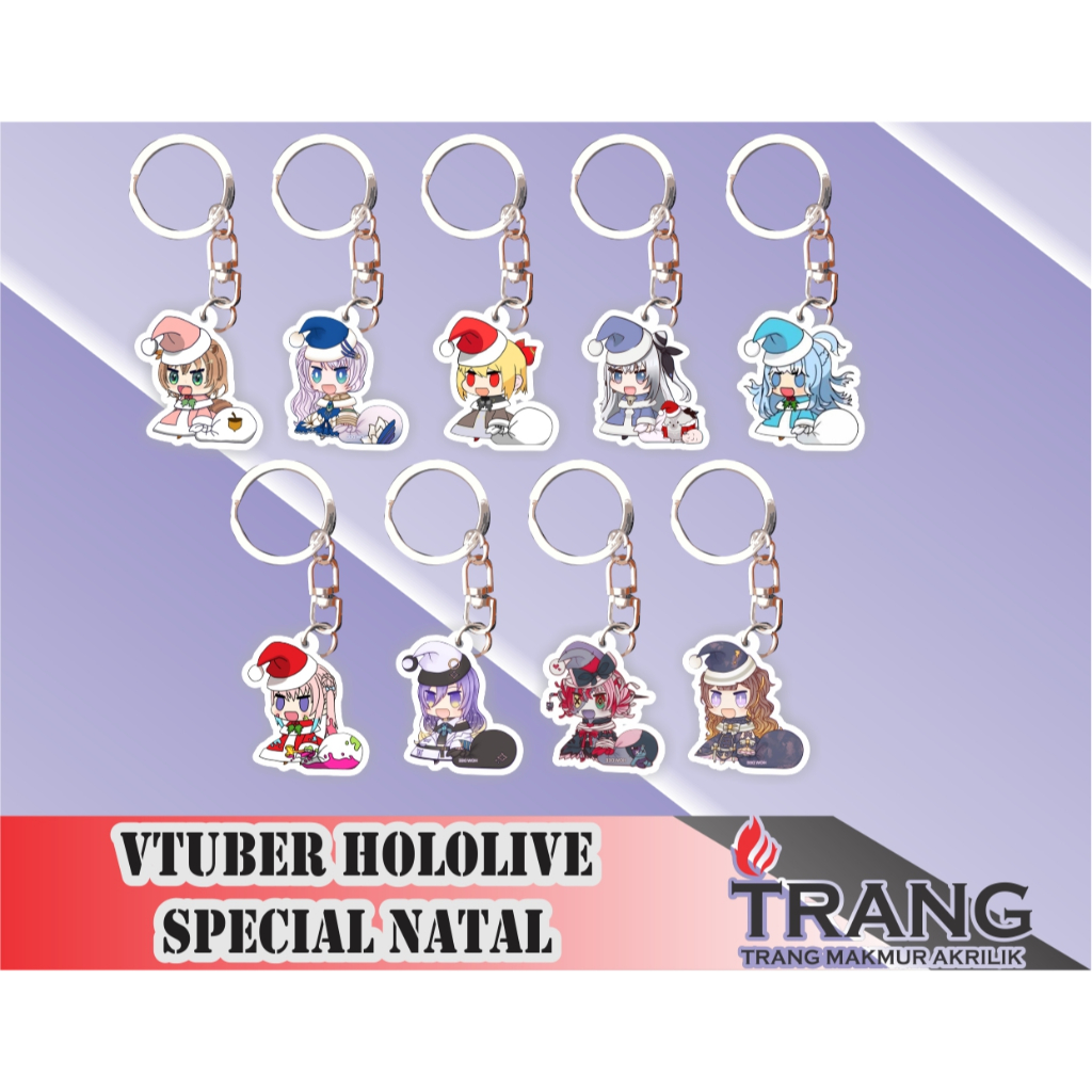 Jual Gantungan Kunci Akrilik Hololive Indonesia Special Natal ...