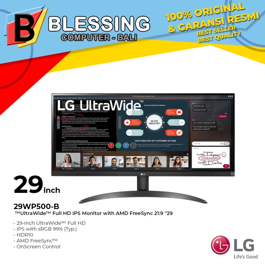 Jual Monitor LED LG 29WP500B / 29WP500-B UltraWide 2560x1080 75Hz 99% ...