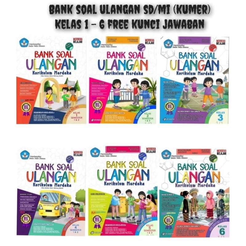 Jual BUKU BANK SOAL ULANGAN SD/MI KELAS 1 2 3 4 5 6 FREE KUNCI JAWABAN ...