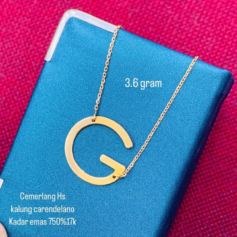 Jual kalung inisial G emas 750% | Shopee Indonesia