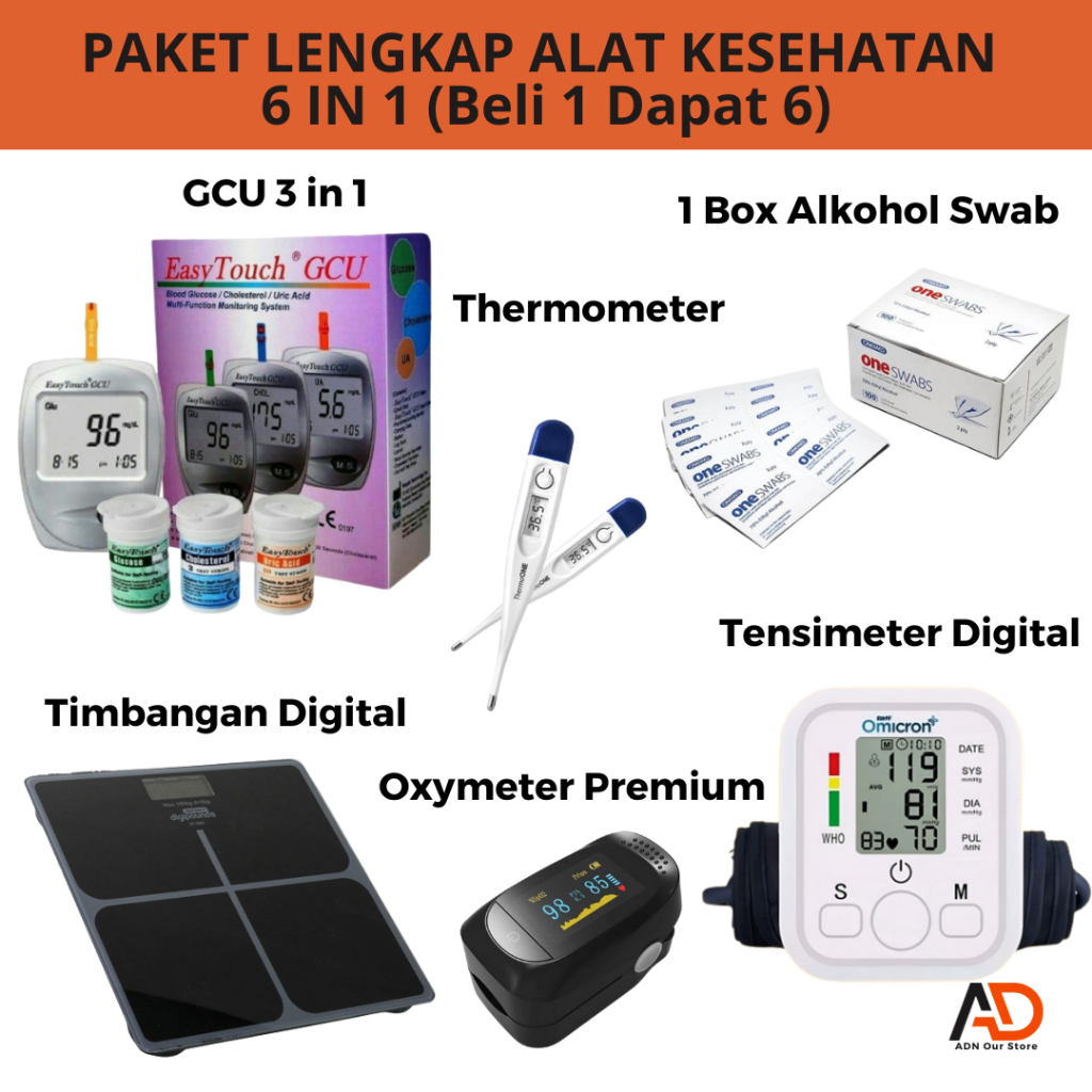 Jual Paket Lengkap Alat Kesehatan Premium 6 In1 Gcu Easy Touch 3 In1