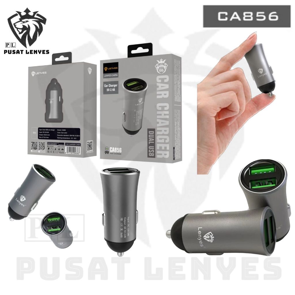 Jual CA856 - Car Charger LENYES CA-856 2USB 2.4A batok saver adaptEr ...