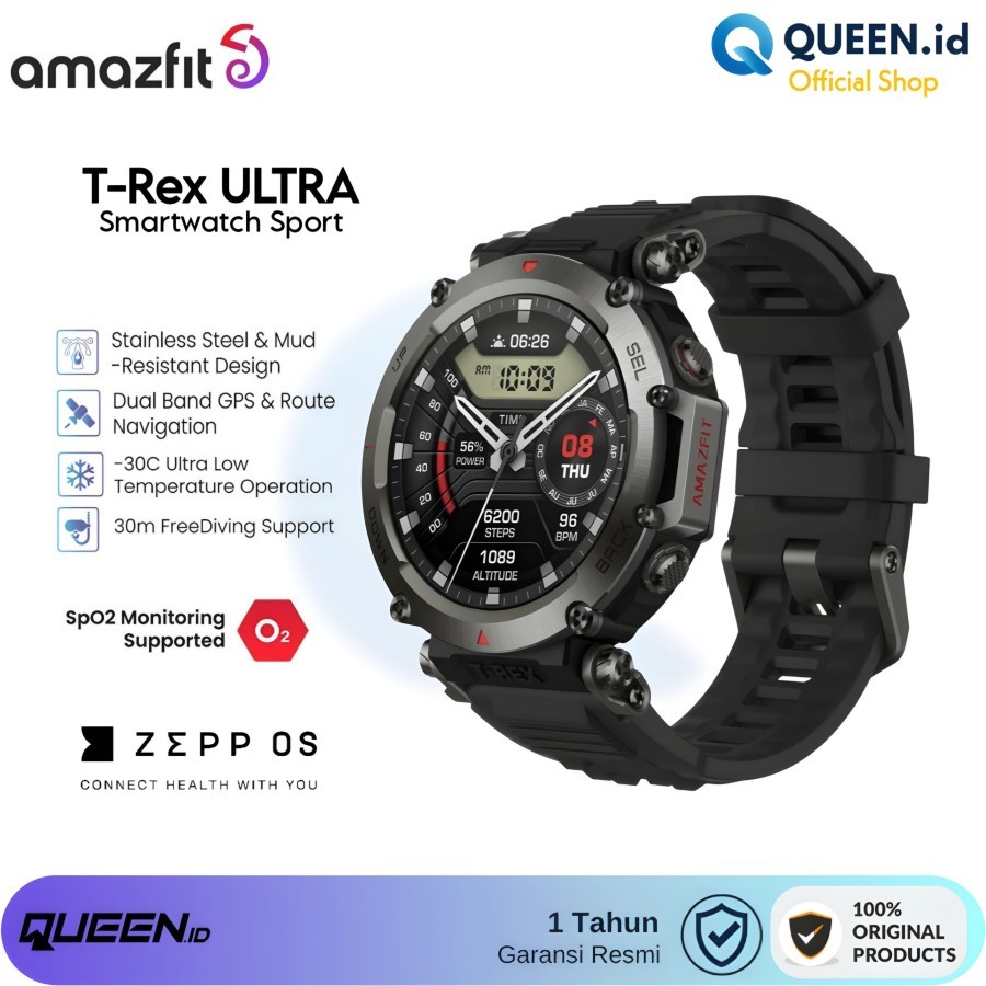 Jual Amazfit T-Rex ULTRA Smartwatch Sport AMOLED Dual Band GPS TREX ...